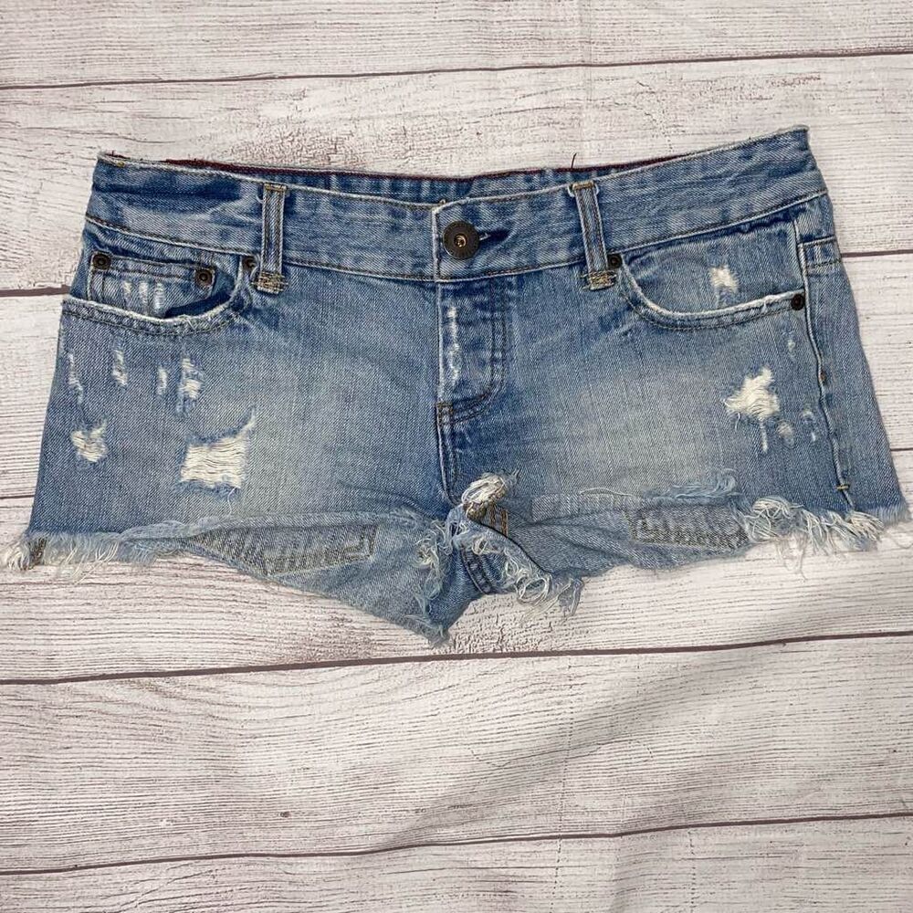 American Eagle ripped distressed 100% cotton short shorts sz 4 women